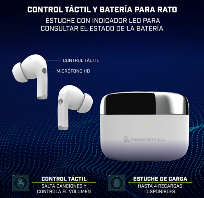 Casti Wireless Anuki Bluetooth Fara fir, Earbuds cu control touch [2]