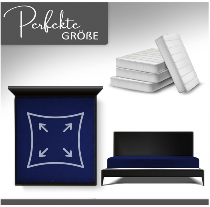 Cearceaf de pat Leonado Vicenti Classic 100% bumbac, albastru inchis, 140x200 cm - 160x200 cm [2]