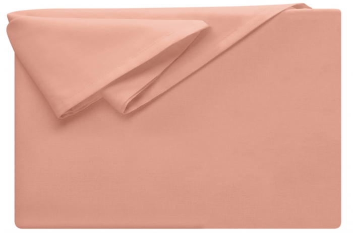Cearșaf de pat fără elastic Npluseins, 100% bumbac, aprox. 240 x 275 cm, roz închis [10]