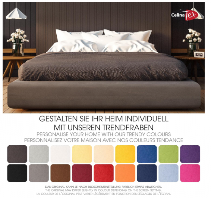 Cearsaf/Lenjerie de pat CelinaTex Lucina, cu elastic, bumbac, 180 x 200 - 200 x 200 cm, Rosu [6]