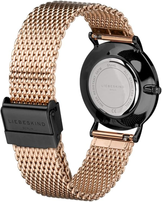 Ceas dama analog Liebeskind Berlin, negru, 34mm, otel inoxidabil, 5ATM, rose gold [8]