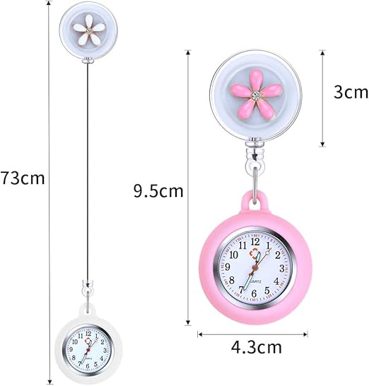 Ceas de buzunar cu rever Vicloon cu husă din silicon pentru medici, paramedici, asistente [3]