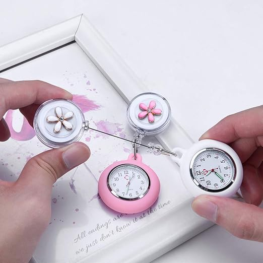 Ceas de buzunar cu rever Vicloon cu husă din silicon pentru medici, paramedici, asistente [6]