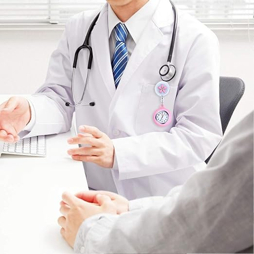 Ceas de buzunar cu rever Vicloon cu husă din silicon pentru medici, paramedici, asistente [8]