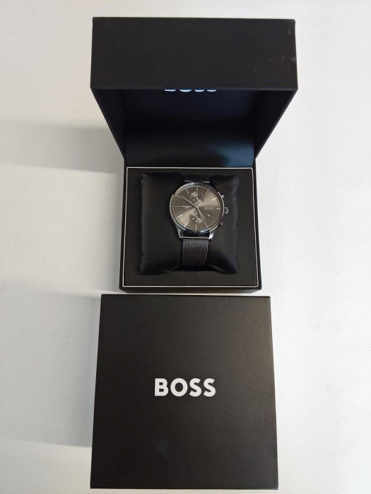 Ceas pentru bărbați cu cuarț cronograf BOSS Colecția Associate cu brățară din oțel inoxidabil [2]