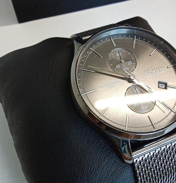 Ceas pentru bărbați cu cuarț cronograf BOSS Colecția Associate cu brățară din oțel inoxidabil [4]