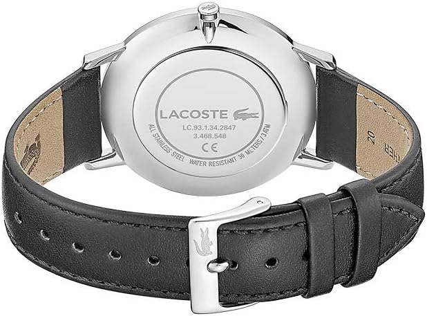 Ceas pentru bărbați Lacoste 2011016, analog, cu quartz, curea din piele, negru [4]