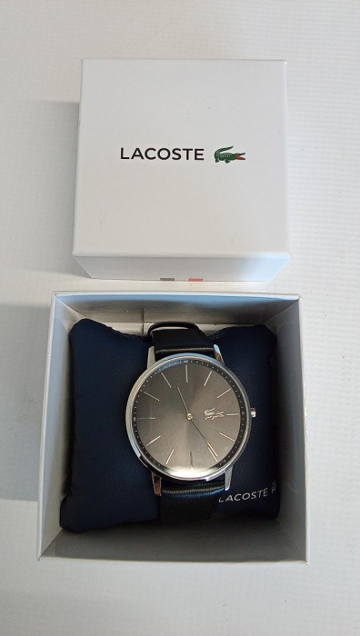 Ceas pentru bărbați Lacoste 2011016, analog, cu quartz, curea din piele, negru [2]