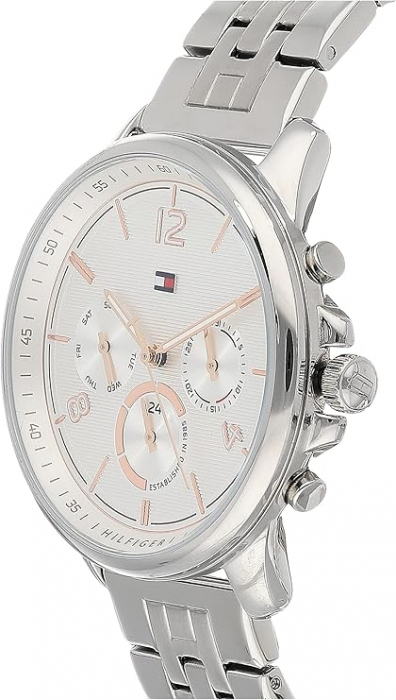 Ceas Tommy Hilfiger pentru femei, cu curat, cronograf, 1782222, alb/argintiu [4]