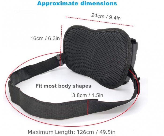 Centura de siguranta pentru pasageri motociclete Pelucton, negru [3]