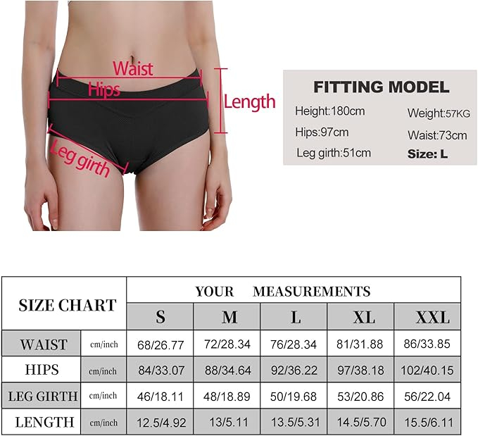 Chiloti femei pentru ciclism/calarie FEIXIANG, negru, XL [7]