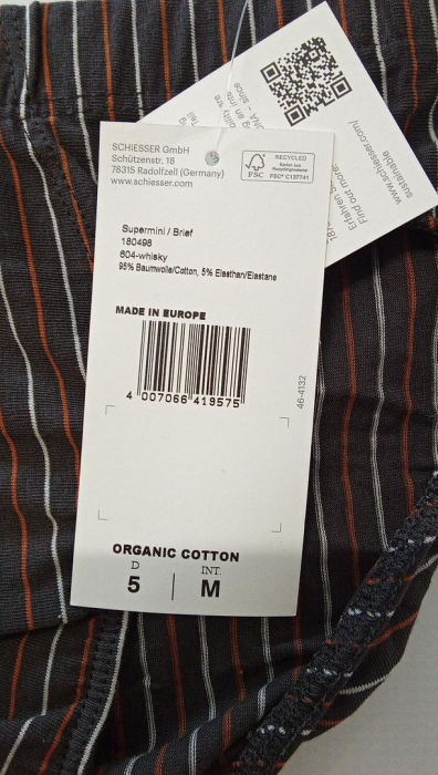 Chiloti pentru bărbați Schiesser din bumbac 95/5, Marimea M [3]