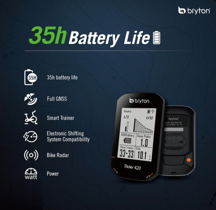 Ciclocomputer Bryton 420E Rider, unisex adulți, negru [8]