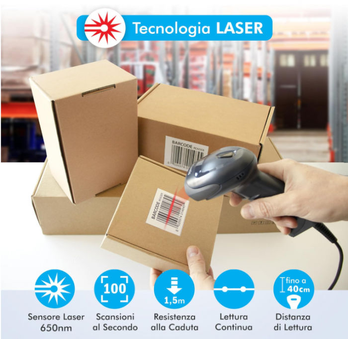 Cititor coduri de bare cu laser Atlantis A08-LS1500, 100 scanări/sec, USB [3]