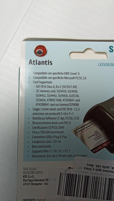 Cititor de carduri inteligent Atlantis P005-SMARTCRV-U, pentru pc si notebook, port usb, Negru [3]