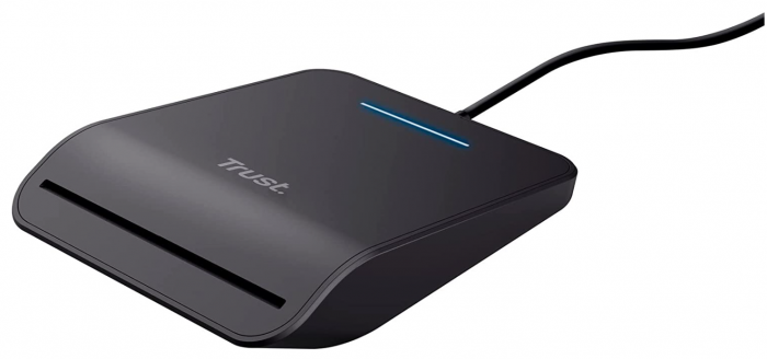 Cititor de carduri inteligent Trust Primo, Smartcard Reader, DNI, FIPS 201, FIPS TAA și ISO 7816 Clasa A, B, C conform, cablu de 100 cm, USB Plug & Play, negru [8]