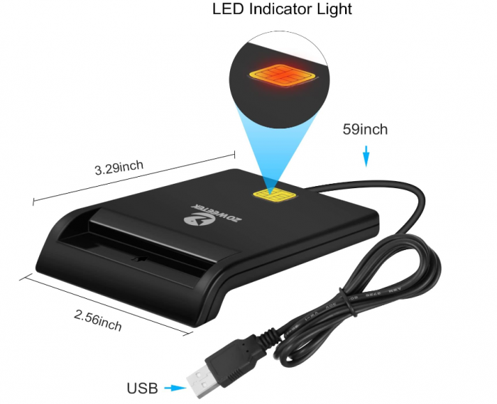 Cititor de carduri ZOWEETEK, negru [5]