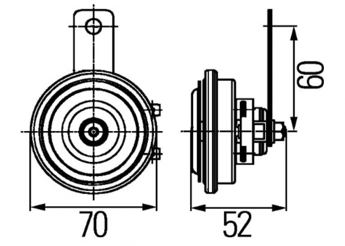 Claxon HELLA 3AL 922 196-011, 12V, 112dB, 420Hz [2]