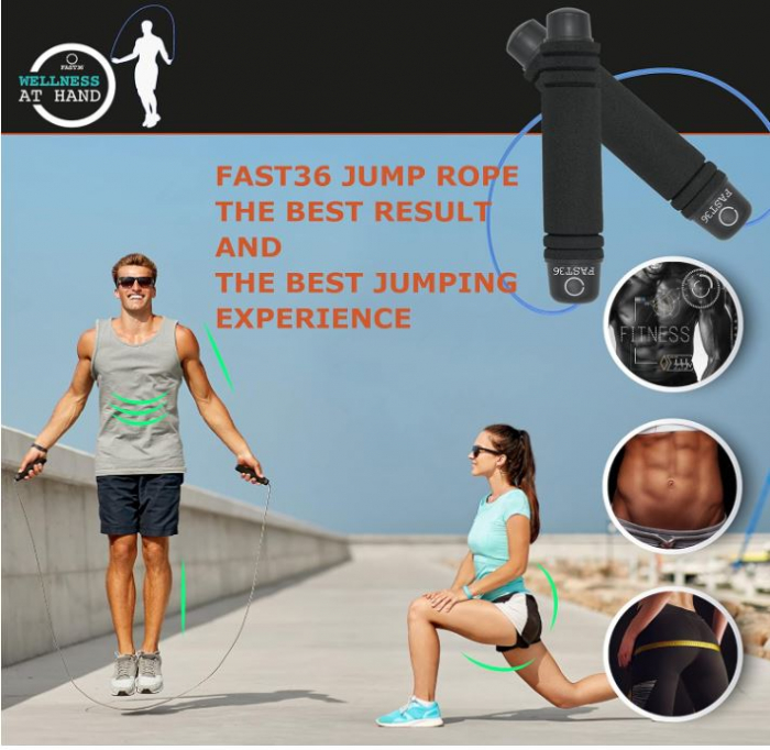 Coarda de sarit FAST36 pentru adulti, neagra [7]