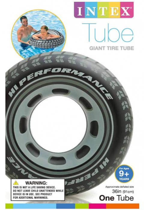 Colac de inot Intex Giant Tyre, model roata de masina, 91 cm [11]