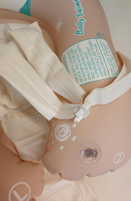 Colac de înot pentru bebeluși cu parasolar detașabil VEEKAY, pentru copii intre 3-36 luni, roz [6]