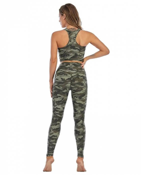 Colanti cu talie inalta pentru femei XJHKG, verde army, S [5]