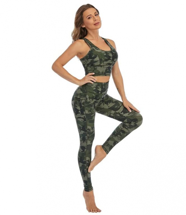 Colanti cu talie inalta pentru femei XJHKG, verde army, S [6]