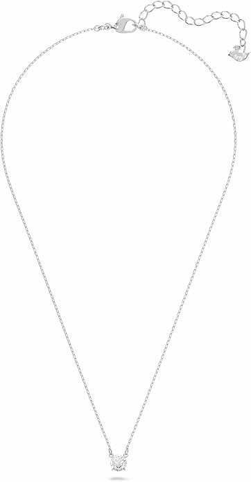 Colier Swarovski Stilla Attract, taietura rotunda, alb, placat cu rodiu [7]