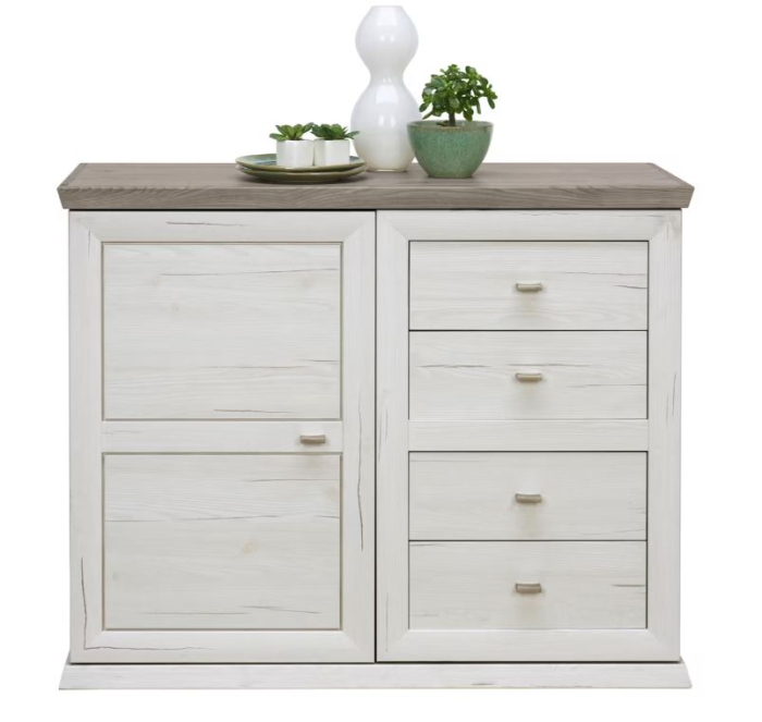 Comoda Camron Hom`in, 1079x895x430 mm, alb/gri [4]