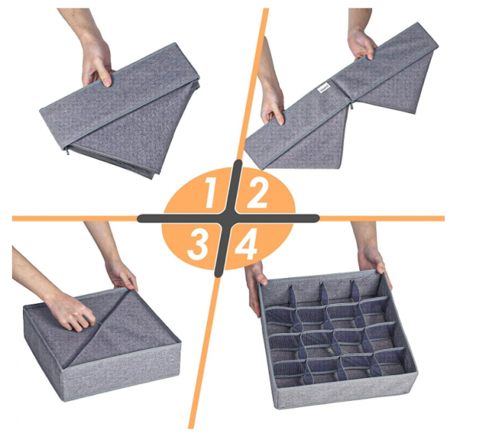 Compartiment lenjerie de corp Criusia, Gri, set 3, 64 de celule [6]