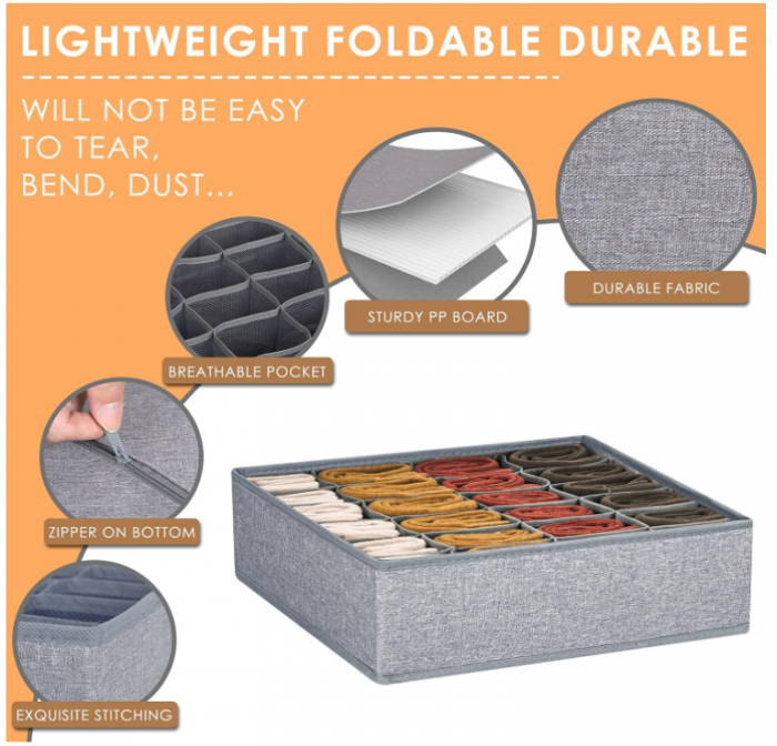 Compartiment lenjerie de corp Criusia, Gri, set 3, 64 de celule [5]