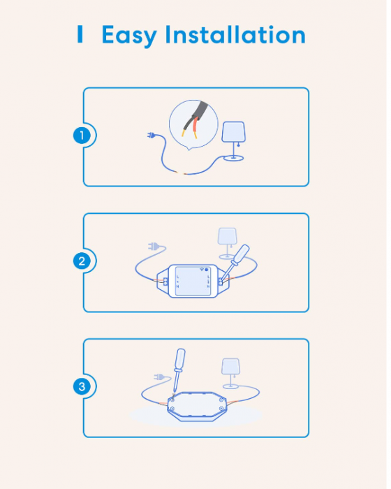 Comutator inteligent WiFi universal Meross 10A DIY, telecomandă, compatibil cu Alexa, Google Home și SmartThings, control vocal, 4 bucati [4]