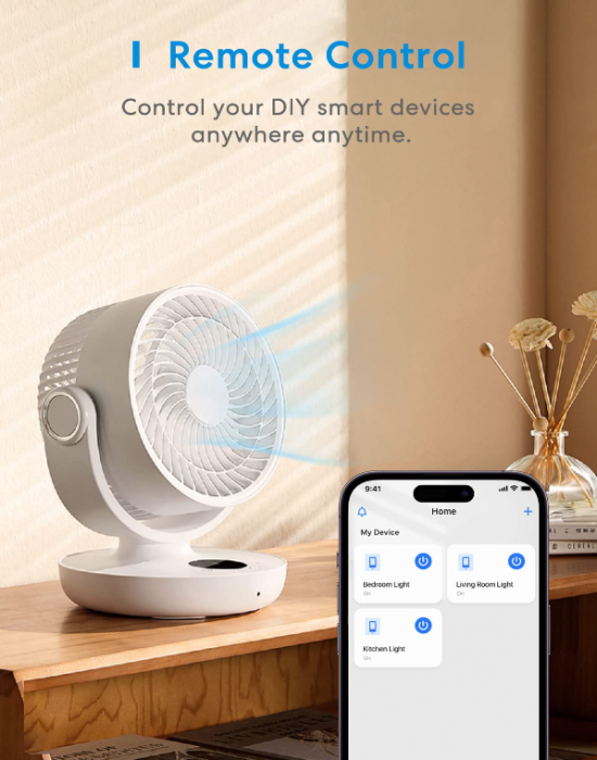 Comutator inteligent WiFi universal Meross 10A DIY, telecomandă, compatibil cu Alexa, Google Home și SmartThings, control vocal, 4 bucati [9]