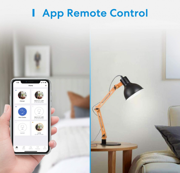 Comutator Wi-Fi meross, necesită cablu neutru, întrerupător de lumină inteligent, compatibil cu Alexa, Asistent Google și SmartThings, 2,4 GHz [4]