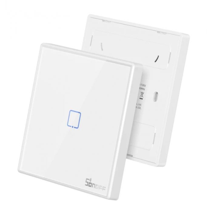 Comutator Wi-Fi Sonoff T2EU1C-RF cu 1 canal, 433 MHz, Semnal RF, Alb [5]
