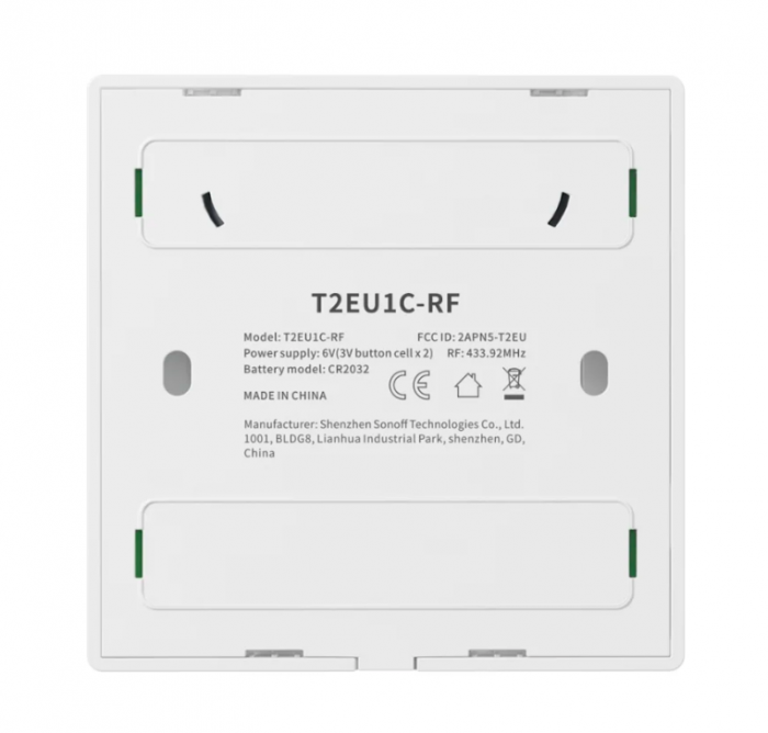Comutator Wi-Fi Sonoff T2EU1C-RF cu 1 canal, 433 MHz, Semnal RF, Alb [6]