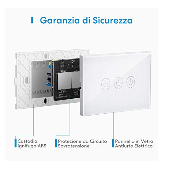 Comutator WiFi Meross Home, intrerupator inteligent, Panou LED tactil, electric, temporizator, compatibil cu Alexa, Google Home - RESIGILAT [7]