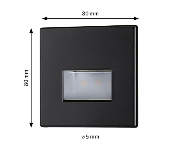 Corp de iluminat pentru scari Paulmann, LED, 1.2W, 100 lm, alb cald 2700K, negru mat [6]