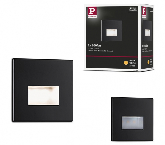 Corp de iluminat pentru scari Paulmann, LED, 1.2W, 100 lm, alb cald 2700K, negru mat [5]