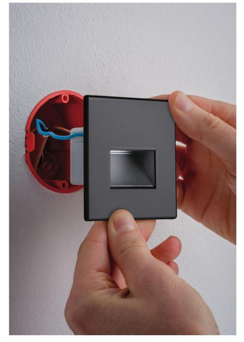 Corp de iluminat pentru scari Paulmann, LED, 1.2W, 100 lm, alb cald 2700K, negru mat [7]