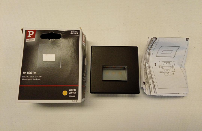 Corp de iluminat pentru scari Paulmann, LED, 1.2W, 100 lm, alb cald 2700K, negru mat [2]