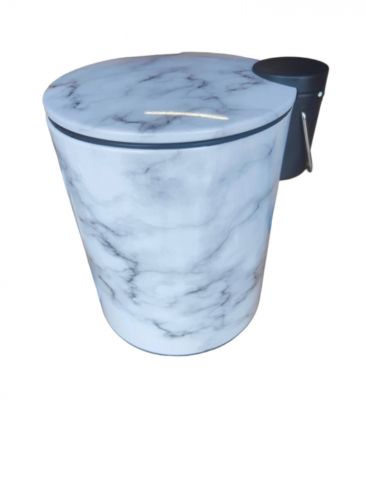 Coș de gunoi mDesign, metalic, 5 litri, cu capac cu pedală, pentru baie, bucătărie și birou [2]