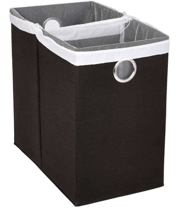 Cos de rufe pliabil Amazon Basics cu capac magnetic, negru [4]