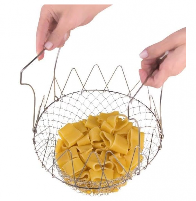 Coș din sârmă pentru salată Mali's 10591 pentru clătire, pliabil, oțel inoxidabil [8]