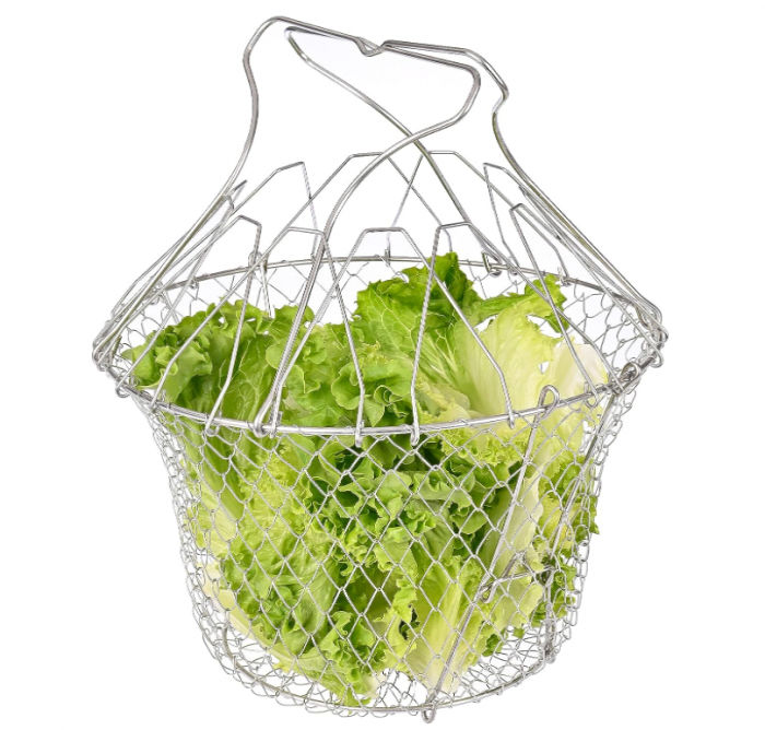 Coș din sârmă pentru salată Mali's 10591 pentru clătire, pliabil, oțel inoxidabil [5]