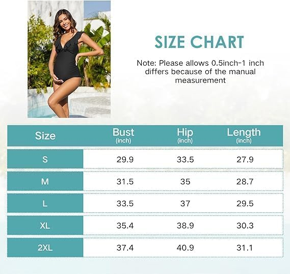 Costum de baie de maternitate intreg Durio, negru, M [3]