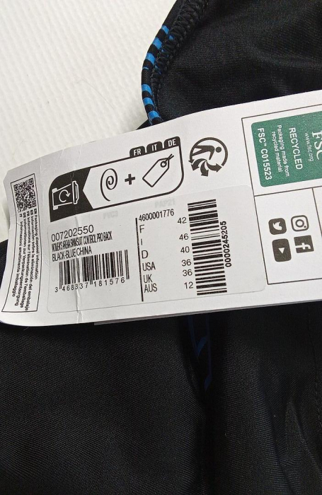 Costum de baie intreg pentru femei Arena Control Pro Back Graphic B, negru/albastru, D 40 [2]