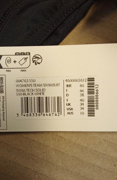 Costum de baie intreg pentru femei Arena Swim Tech Solid, protectie UPF 50+ UV, negru, 40 [2]