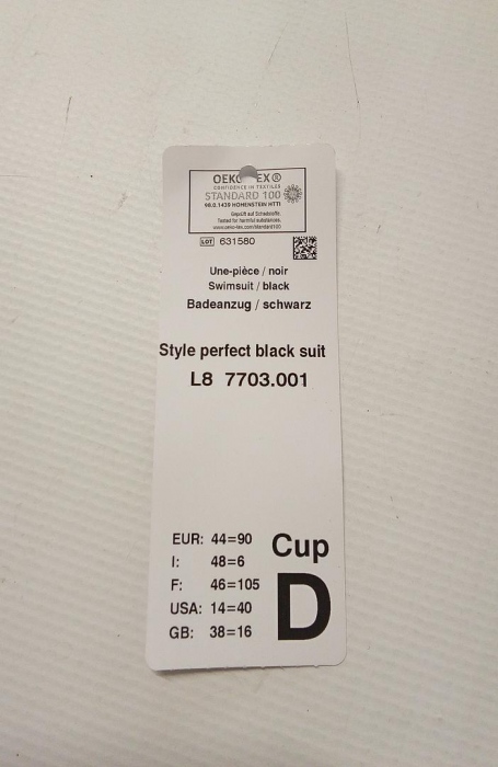 Costum de baie intreg pentru femei Rosa Faia Perfect Black, EUR 44=90, cupa D [5]