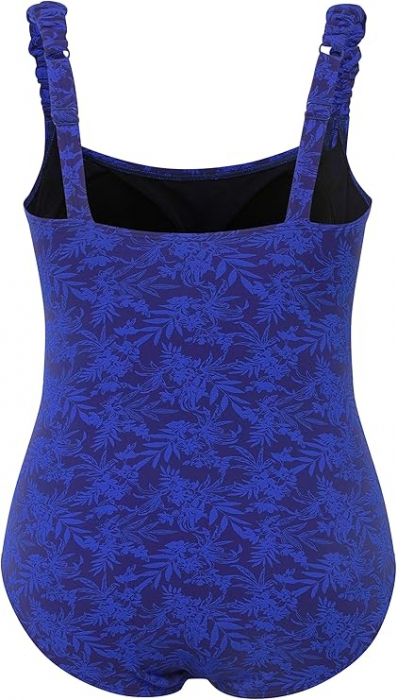 Costum de baie intreg pentru femei Ulla Popken 815029, model floral, albastru, 60 [5]
